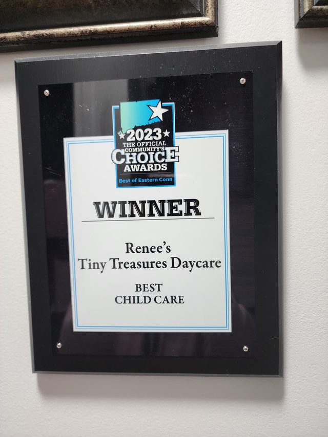 2023 Winner plaque, Best Child Care, Best of Eastern Conn Community Choice Awards